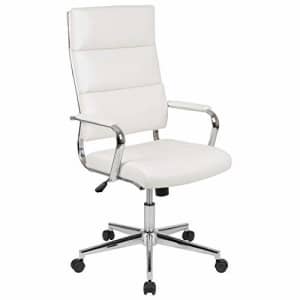 Flash Furniture High Back White LeatherSoft Contemporary Panel Executive Swivel Office Chair for $165
