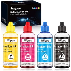 Hiipoo Sublimation Ink for Epson Printers 4-Pack for $23