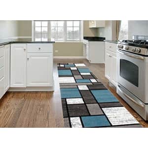 Rugshop Contemporary Modern Boxes Area Rug Runner 2' x 7'2" Blue/Gray for $60 Rugshop Contemporary Modern Boxes Area Rug Runner 2' x 7'2" Blue/Gray for $60
