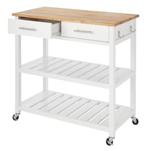 StyleWell Glenville 2-Shelf Kitchen Cart w/ Butcher Block Top for $108 StyleWell Glenville 2-Shelf Kitchen Cart w/ Butcher Block Top for $108