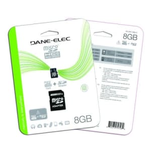 Dane Elec Dane-Elec 8 GB Class 4 microSDHC Flash Memory Card with SD Adapter DA-2IN1-08G-R for $12
