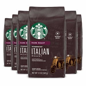 Starbucks Dark Roast Whole Bean Coffee Italian Roast 100% Arabica 6 bags (12 oz. each) for $53 Starbucks Dark Roast Whole Bean Coffee Italian Roast 100% Arabica 6 bags (12 oz. each) for $53