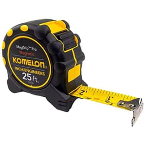 Komelon 7125IE; 25' x 1" Magnetic MagGrip Pro Tape Measure with Inch/Engineer Scale, Yellow/Black for $61