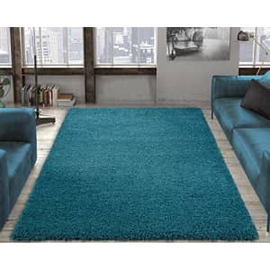 Ottomanson SHG2766-7X10 Solid Shag Rug, 6'7" x 9'3", Turquoise for $209 Ottomanson SHG2766-7X10 Solid Shag Rug, 6'7" x 9'3", Turquoise for $209