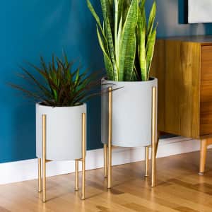 Aspire Mid-Century Planter with Metal Stand 2-Pack for $57