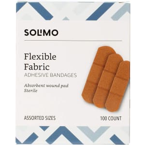 Solimo Flexible Fabric Adhesive Bandages 100-Pack for $4 Solimo Flexible Fabric Adhesive Bandages 100-Pack for $4