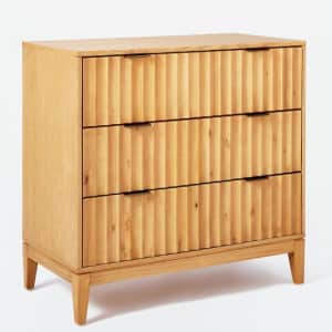 Threshold designed with Studio McGee Thousand Oaks Wood Scalloped 3 Drawer Dresser for $263