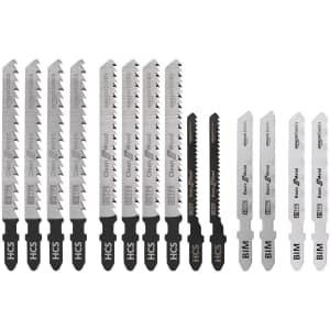 Amazon Basics Assorted T-Shank Jigsaw Blade 14-Piece Set for $10