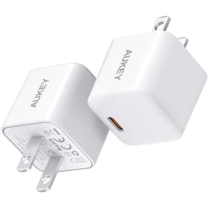 Aukey 20W USB-C Charger 2-Pack for $13 Aukey 20W USB-C Charger 2-Pack for $13