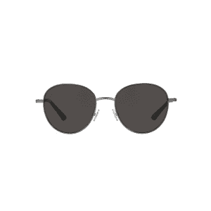 Brooks Brothers Men's BB4059 Round Sunglasses, Matte Gunmetal/Solid Dark Grey, 52 mm for $61