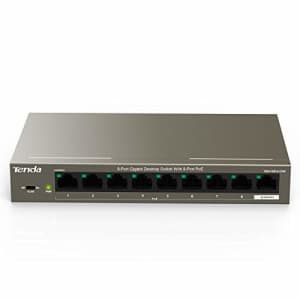 Tenda 9 Port Gigabit PoE Ethernet Switch- with 8PoE @102W, Plug and Play, Office Size, Metal for $100