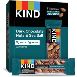 KIND Dark Chocolate Nuts & Sea Salt Bar 12-Pack for $13 KIND Dark Chocolate Nuts & Sea Salt Bar 12-Pack for $13