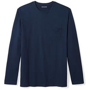 Amazon Essentials Men's Regular-Fit Long-Sleeve Pocket T-Shirt, Navy, XX-Large for $12