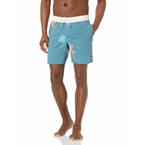 Volcom Men's 17-Inch Elastic Waist Surf Swim Trunks, Migration-Hydro Blue, XX-Large for $53 Volcom Men's 17-Inch Elastic Waist Surf Swim Trunks, Migration-Hydro Blue, XX-Large for $53