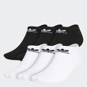 adidas Originals Men's Trefoil No-Show Socks 6-Pack: 2 for $15