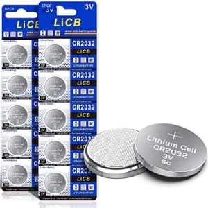 LiCB CR2032 3V Lithium Battery 10-Pack for $5