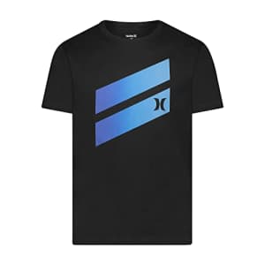 Hurley Men's Icon Slash Gradient T-Shirt, Black/Blue Heroic, Medium for $19