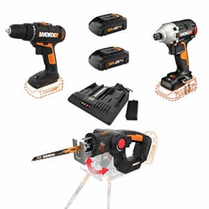 Worx 20V 3/8" Power Drill, 1/4" Impact Driver, and Axis Saw Combo Kit for $309