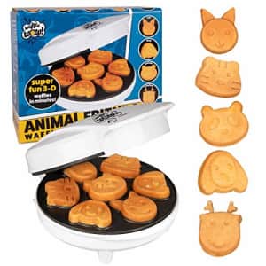 CucinaPro Animal Mini Waffle Maker- Makes 7 Fun, Different Shaped Pancakes Including a Cat, Dog, Reindeer & for $40