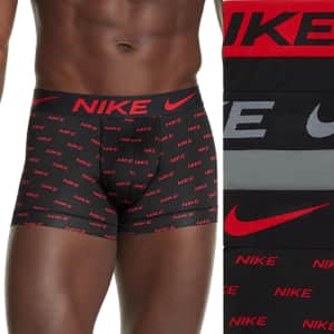 Nike Men's Essential Microfiber Trunks 3-Pack for $11 Nike Men's Essential Microfiber Trunks 3-Pack for $11