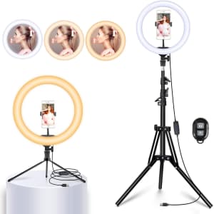 Yesker 10" Selfie Ring Light w/ Stand for $15 Yesker 10" Selfie Ring Light w/ Stand for $15