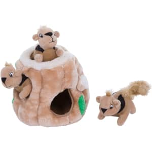 Outward Hound Hide-a-Squirrel Squeaky Puzzle Plush Dog Toy for $5