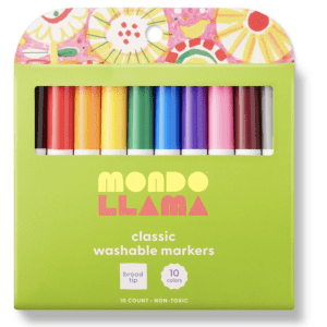 Mondo Llama Washable Broad Tip Markers 10-Pack for 50 cents