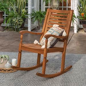 Walker Edison Montego Traditional Acacia Wood Slat Back Patio Rocking Chair, 42 Inch, Brown for $169 Walker Edison Montego Traditional Acacia Wood Slat Back Patio Rocking Chair, 42 Inch, Brown for $169