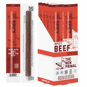 The New Primal Spicy Beef Meat Stick 1-oz. 20-Pack for $20 via Sub & Save The New Primal Spicy Beef Meat Stick 1-oz. 20-Pack for $20 via Sub & Save