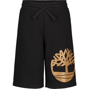 Timberland Boys' Big Drawstring Logo Knit Shorts, 01 Black 22, 10-12 for $15