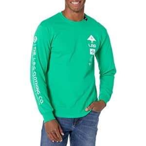 LRG Men's Graphic Design T-Shirt, Kelly Green Long Sleeve, Small for $18