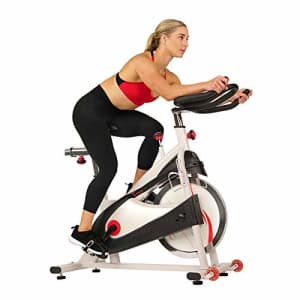 Sunny Health & Fitness Indoor Cycling Exercise Bike with SPD pedals - SF-B1509, White, 47 L x 20 W for $331