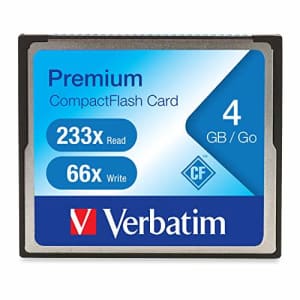 Verbatim 4GB 233X Premium CompactFlash Memory Card for $23 Verbatim 4GB 233X Premium CompactFlash Memory Card for $23