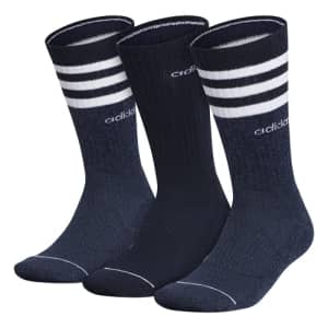 adidas 3-Stripe Crew Socks (3-Pair) for $22