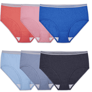 Fruit of the Loom Women's Tag Free Cotton Brief Panties 6-Pack for $6 Fruit of the Loom Women's Tag Free Cotton Brief Panties 6-Pack for $6