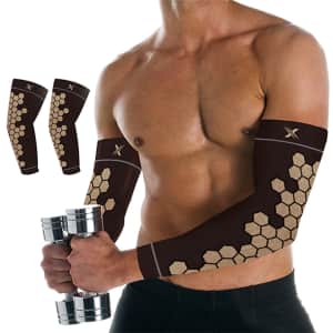 Copper Infused Arm Compression Elbow Support Sleeve 2-Pack for $10 Copper Infused Arm Compression Elbow Support Sleeve 2-Pack for $10