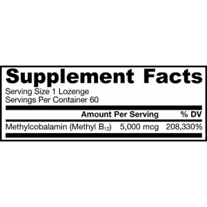 Jarrow Formulas Methylcobalamin (Methyl B12), Supports Brain Cells, 5000 mcg, 60 Lozenges for $21 Jarrow Formulas Methylcobalamin (Methyl B12), Supports Brain Cells, 5000 mcg, 60 Lozenges for $21