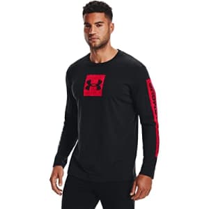 Under Armour Men's Camo Boxed Sportstyle Long Sleeve T-Shirt, Black (001)/Red, XX-Large for $24
