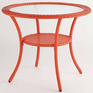 BrylaneHome Roma All-Weather Resin Wicker Bistro Table Patio Furniture, Coral for $222 BrylaneHome Roma All-Weather Resin Wicker Bistro Table Patio Furniture, Coral for $222