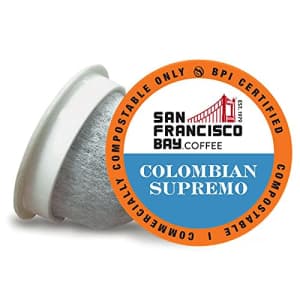 SF Bay Coffee Colombian Supremo 80 Ct Medium Roast Compostable Coffee Pods, K Cup Compatible for $44