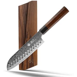 BGT 7" Japanese Damascus Steel Santoku Knife for $32