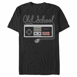 Nintendo Men's NES Controller Old School Tangled T-Shirt, Black, Large for $15