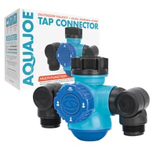 Aqua Joe Outdoor Faucet and Dual Garden Hose Tap Connector for $11