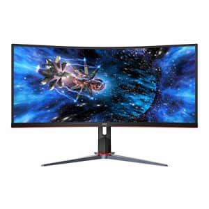 AOC CU34G2X 34" Ultrawide 1440p 144Hz Curved Gaming Monitor for $390
