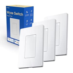 Wyze Switch, 2.4 GHz WiFi Smart Light Switch, Single-Pole, Needs Neutral Wire, Compatible with for $36
