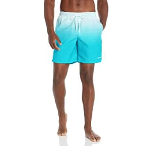 Calvin Klein Men's Standard UV Protected Quick Dry Swim Trunk, Atlantis, Large for $30