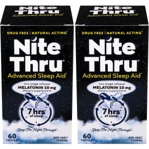 Nite Thru Advanced Sleep Aid Melatonin Capsules 120-Pack for $12 via Sub & Save