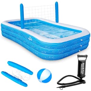 Ingbelle 118" Inflatable Pool w/ Volleyball Net for $136 Ingbelle 118" Inflatable Pool w/ Volleyball Net for $136