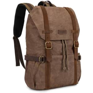 Kattee Canvas Leather Backpack for $25 Kattee Canvas Leather Backpack for $25