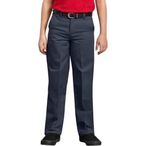Dickies Boys' Classic Fit Straight Leg Flat Front Pants: Buy 1, get 2nd free
